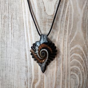 Large 2" glass swirl necklace hand crafted by me